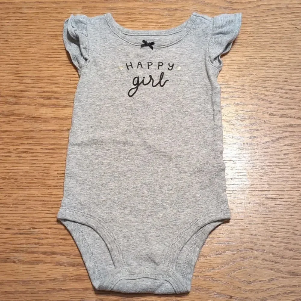 Carter's 9 Month Baby Short Sleeve Onesies Black White Gold